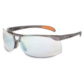 Uvex Protege Safety Glasses - Brown Frame - Indoor/Outdoor Mirror Lens