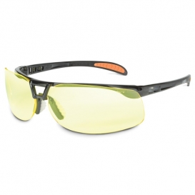 Uvex Protege XC Safety Glasses - Black Frame - Amber Anti-Fog Lens