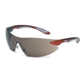 Uvex Ignite Safety Glasses - Red Temples - Gray Lens