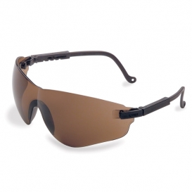 Uvex Falcon Safety Glasses - Black Temples - Brown Anti-Fog Lens