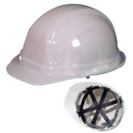 OccuNomix V100 Vulcan Cap Style Hard Hat - 6-Point Pinlock Suspension - White