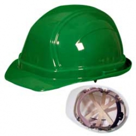 OccuNomix V200 Vulcan Cap Style Hard Hat - 6-Point Ratchet Suspension - Green