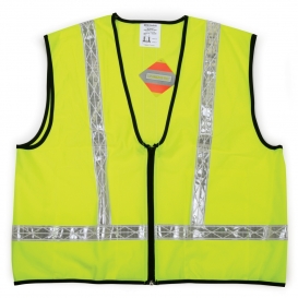 MCR Safety VA220R Type R Class 2 Hi-Gloss Solid Safety Vest - Yellow/Lime