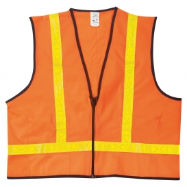 MCR Safety VA221R Type R Class 2 Hi-Gloss Solid Safety Vest - Orange