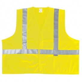 MCR Safety VA320R Type R Class 2 Solid Safety Vest with No Pockets - Yellow/Lime