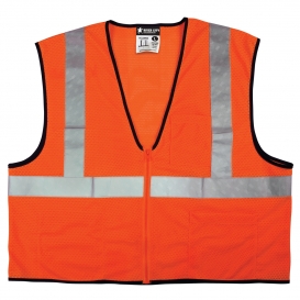 River City VCL2MOZ Economy Type R Class 2 Mesh Safety Vest with Zipper - Orange