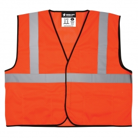 MCR Safety VCL2MO Economy Type R Class 2 Mesh Safety Vest - Orange