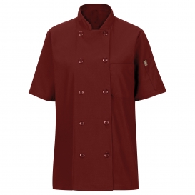 Chef Designs 045X Women\'s Short Sleeve Chef Coat with MIMIX and OilBlok - Fireball Red