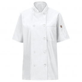 Chef Designs 045X Women\'s Short Sleeve Chef Coat with MIMIX and OilBlok - White