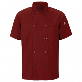 Chef Designs 046X Men\'s Short Sleeve Chef Coat with MIMIX and OilBlok - Fireball Red