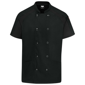 Chef Designs 051W Women\'s Airflow Raglan Chef Coat with OILBLOK - Black/Black Mesh