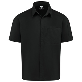 Chef Designs 502M Men\'s Airflow Cook Shirt with OILBLOK - Black/Black Mesh