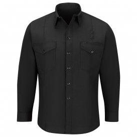 Workrite Fire Service FSF0 Men\'s Classic Long Sleeve Firefighter Shirt - Black