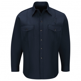 Workrite Fire Service FSF4 Men\'s Classic Long Sleeve Western Firefighter Shirt - Midnight Navy