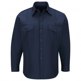 Workrite Fire Service FSF4 Men\'s Classic Long Sleeve Western Firefighter Shirt - Navy