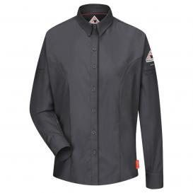 Bulwark FR QS33 iQ Series Women\'s Comfort Woven Long Sleeve Shirt - Charcoal