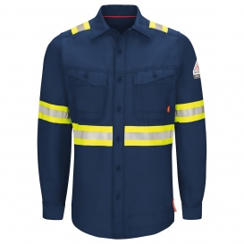 Bulwark FR QS40 Men\'s iQ Series Endurance Enhanced Visibility Work Shirt - Navy