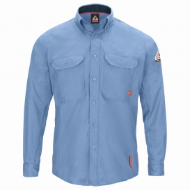 Bulwark FR QS52 Men\'s iQ Series Comfort Woven Long Sleeve Lightweight Shirt - Light Blue