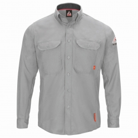 Bulwark FR QS52 Men\'s iQ Series Comfort Woven Long Sleeve Lightweight Shirt - Light Grey