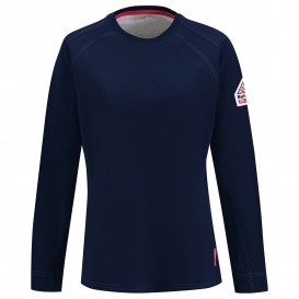 Bulwark FR QT31 Women\'s iQ Series Comfort Knit Long Sleeve T-Shirt - Dark Blue