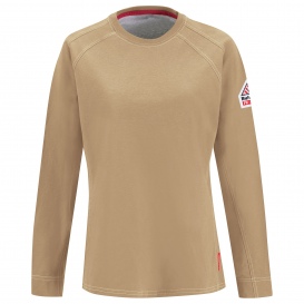 Bulwark FR QT31 Women\'s iQ Series Comfort Knit Long Sleeve T-Shirt - Khaki