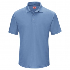 Red Kap SK74 Men\'s Performance Knit Gripper-Front Polo - Short Sleeve - Medium Blue