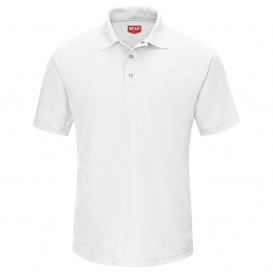 Red Kap SK74 Men\'s Performance Knit Gripper-Front Polo - Short Sleeve - White