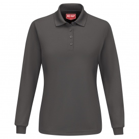 Red Kap SK7L Women\'s Performance Knit Polo - Long Sleeve - Charcoal