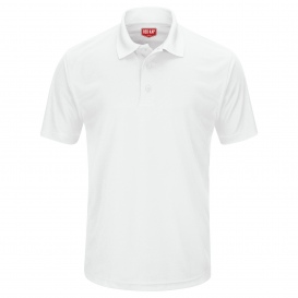 Red Kap SK96 Men\'s Performance Knit Pocketless Core Polo - Short Sleeve - White