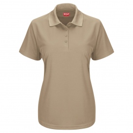 Red Kap SK97 Women\'s Pocketless Core Polo - Short Sleeve - Khaki