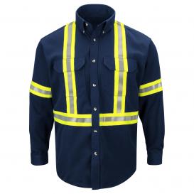 Bulwark FR SLUCNV Men\'s Midweight Enhanced Visibility Uniform Shirt - EXCEL FR ComforTouch - 7 oz.
