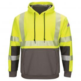 Bulwark FR SMB4HG Men\'s Type R Class 3 Hi-Visibility Color Block Pullover Fleece Sweatshirt