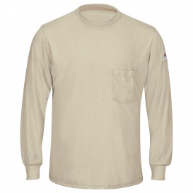 Bulwark FR SMT8 Men\'s Lightweight Long Sleeve T-Shirt - Khaki