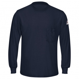 Bulwark FR SMT8 Men\'s Lightweight Long Sleeve T-Shirt - Navy
