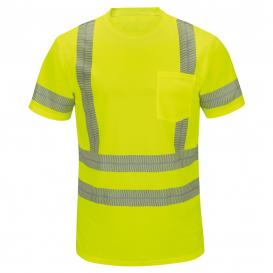 Red Kap SVY4AB Performance Hi-Visibility Short Sleeve Type R Class 3 T-Shirt - Yellow/Lime