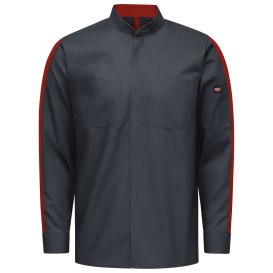 Red Kap SX36 Men\'s Pro Plus Two Tone OilBlok and MIMIX Work Shirt - Long Sleeve - Charcoal/Fireball