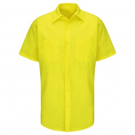 Red Kap SY24YE Enhanced Visibility Ripstop Work Shirt - Short Sleeve