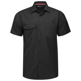 Red Kap TSM2 Men\'s Cooling Work Shirt - Short Sleeve - Black