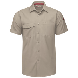 Red Kap TSM2 Men\'s Cooling Work Shirt - Short Sleeve - Sand