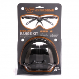 Venture Gear VGCOMBO8610 Range Kit - VG80 Series Ear Muffs - Clear Ever-Lite Shooting Glasses