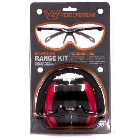 Venture Gear VGCOMBO8617 Range Kit - VG80 Series Pink Ear Muffs - Light Pink Ever-Lite Shooting Glasses