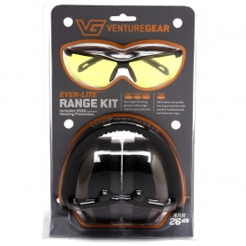 Venture Gear VGCOMBO8630 Range Kit - VG80 Series Ear Muffs - Amber Ever-Lite Shooting Glasses