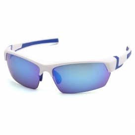 Venture Gear VGSWB365T Tensaw Eyewear - White/Blue Frame - Ice Blue Mirror Anti-Fog Lens