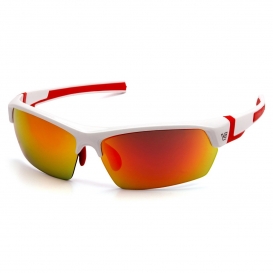 Venture Gear VGSWR355T Tensaw Eyewear - White/Red Frame - Sky Red Mirror Anti-Fog Lens