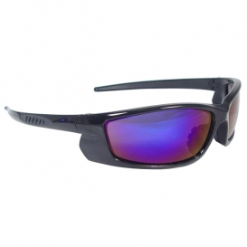 Radians Voltage Safety Glasses - Black Frame - Electric Blue Mirror Lens