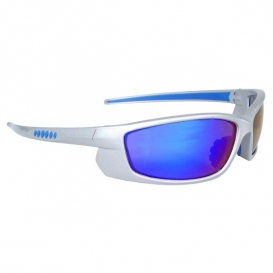 Radians Voltage Safety Glasses - Silver Frame - Electric Blue Mirror Lens