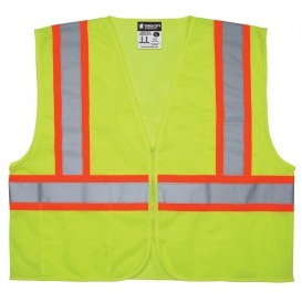 MCR Safety VWCCL2LFR Economy Type R Class 2 Limited Flammability Two-Tone Safety Vest - Yellow/Lime