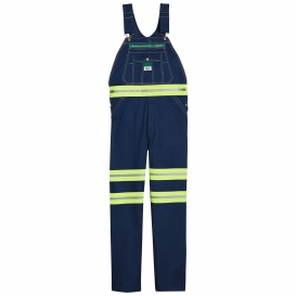 Walls 18T007 Liberty Bib Overalls - Dark Blue with Hi-Vis Yellow Tape