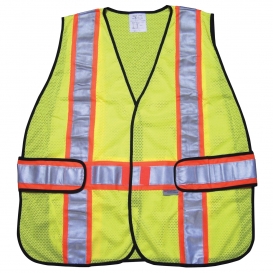 River City WCCL2LA Type R Class 2 Adjustable Mesh Safety Vest - Yellow/Lime