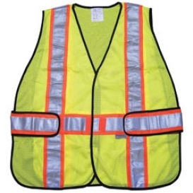 MCR Safety WCCL2LAX Type R Class 2 Adjustable Mesh Safety Vest - Yellow/Lime - 2X/4X